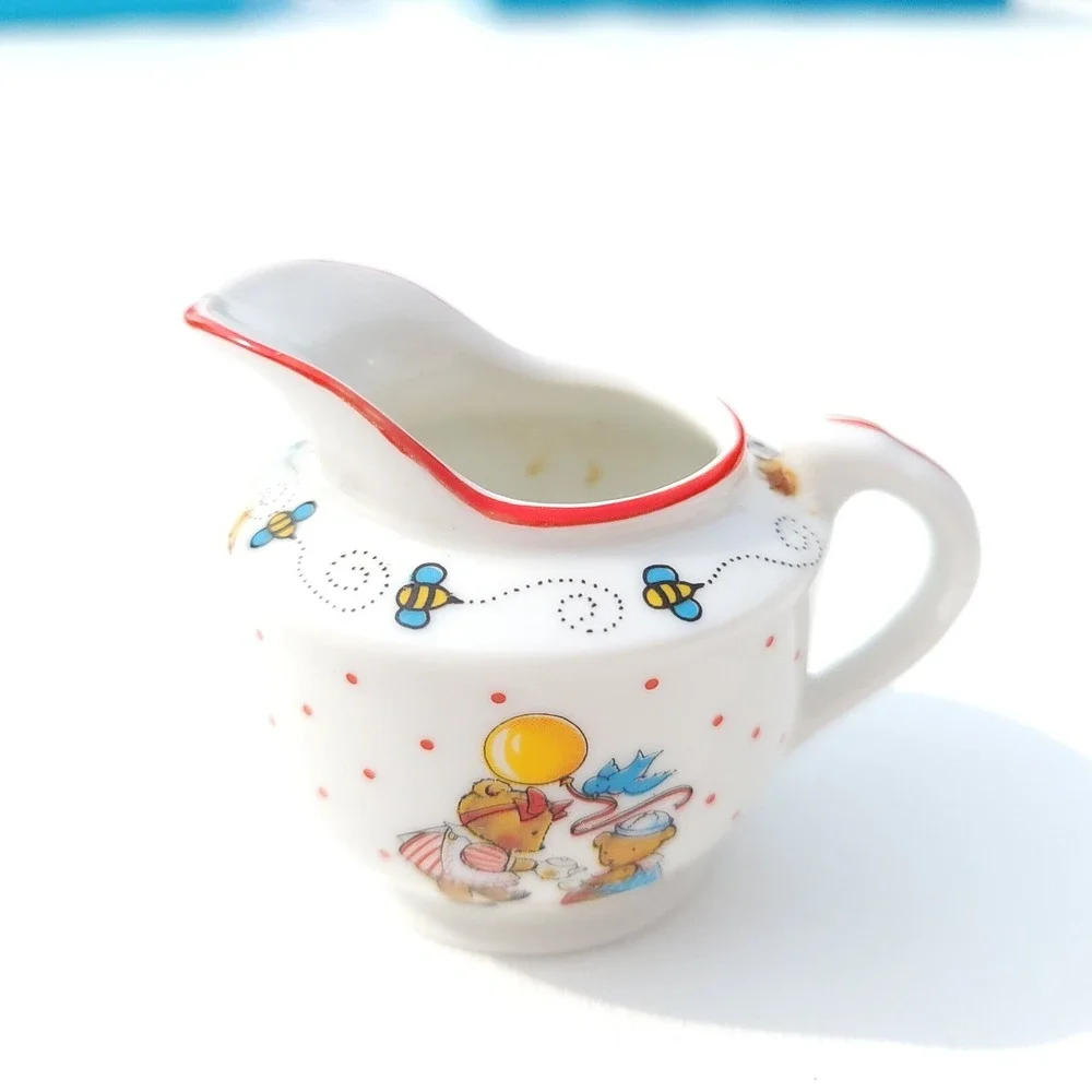 VTG Mary Engelbreit Neiman Marcus Childrens Tea Set Floral Teddy Bears Porcelain
